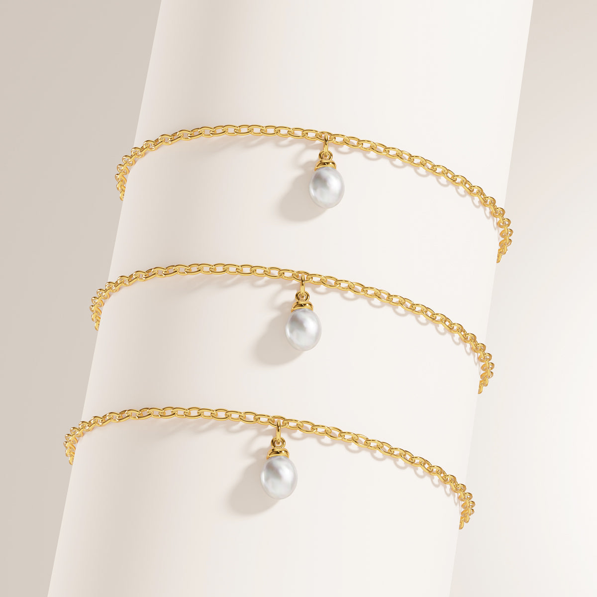 Fine Organic Pearl Bracelet Bridesmaid Gift Set (Gold)