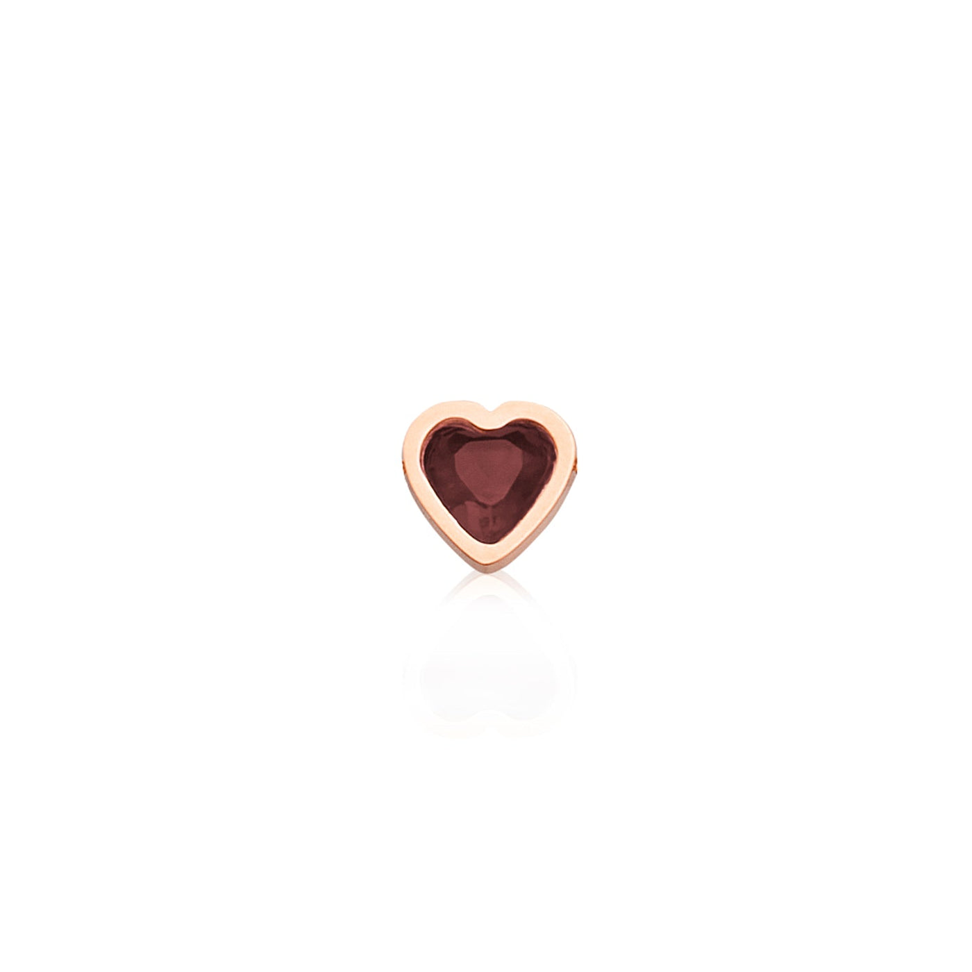 Mini Heart Birthstone Stud Earrings (Rose Gold)