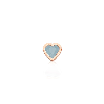 Mini Heart Birthstone Stud Earrings (Rose Gold)