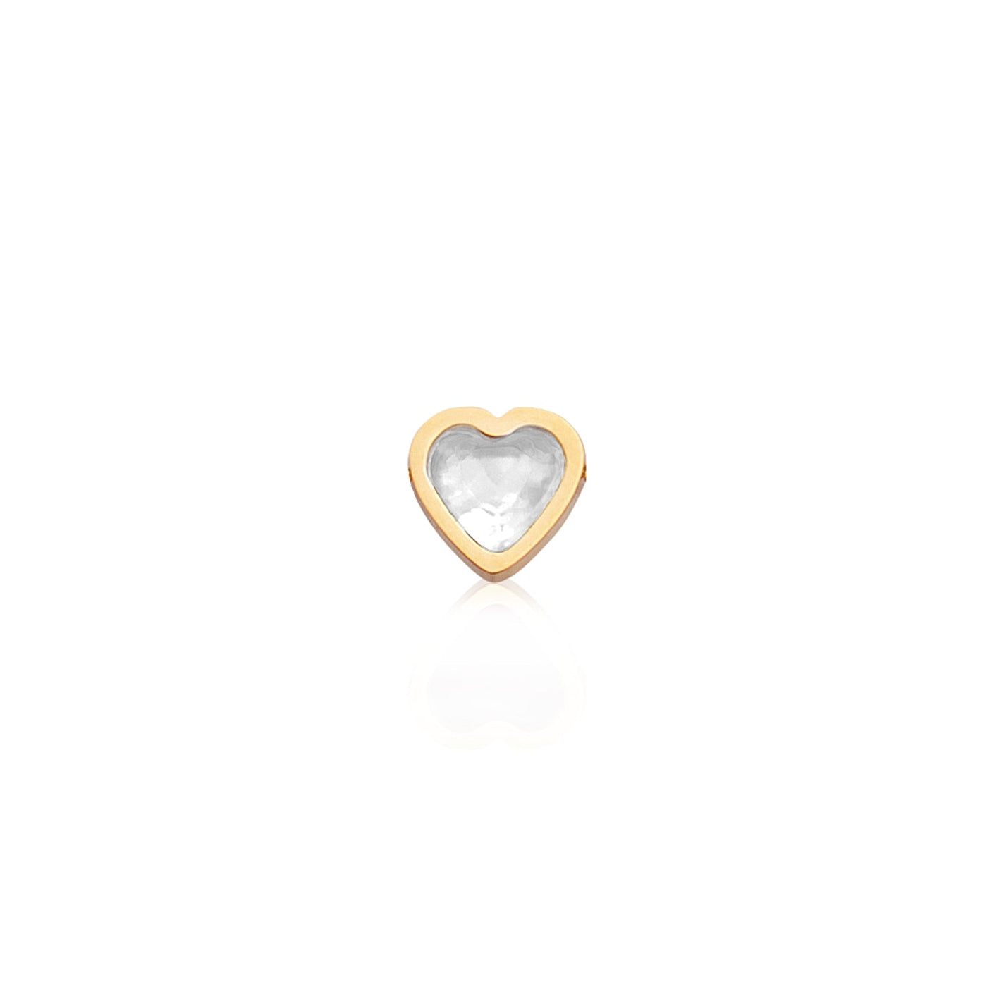 Blue Heart Stud Earrings (Gold)
