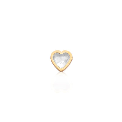 Blue Heart Stud Earrings (Gold)