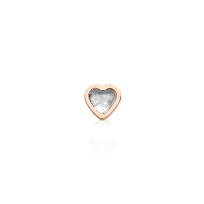 Mini Heart Birthstone Stud Earrings (Rose Gold)