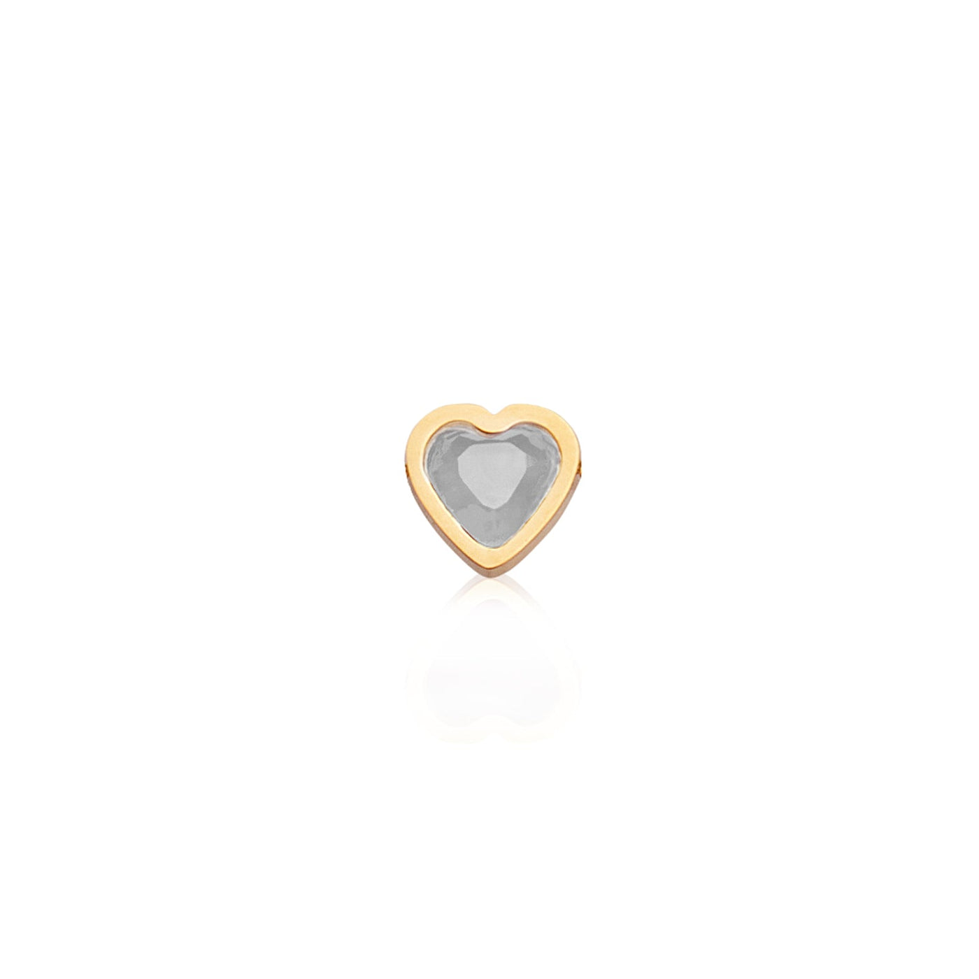 Blue Heart Stud Earrings (Gold)