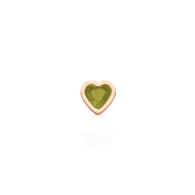 Mini Heart Birthstone Stud Earrings (Rose Gold)