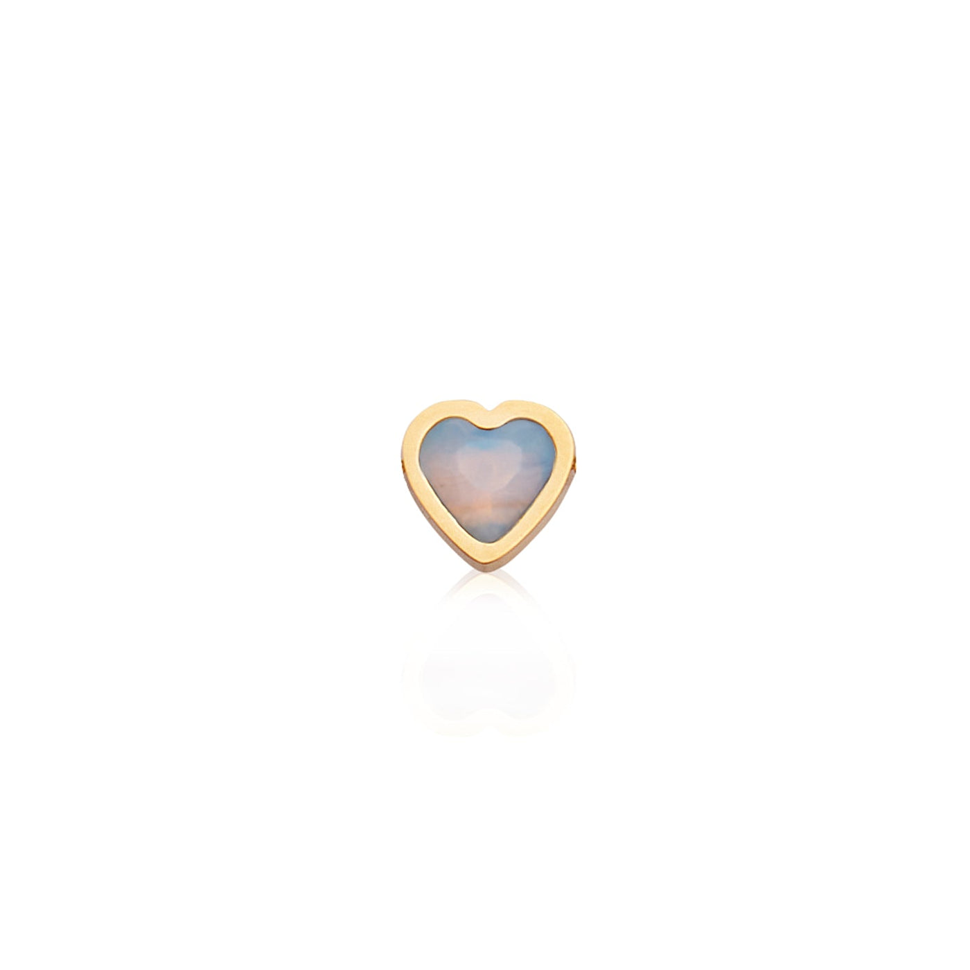 Blue Heart Stud Earrings (Gold)