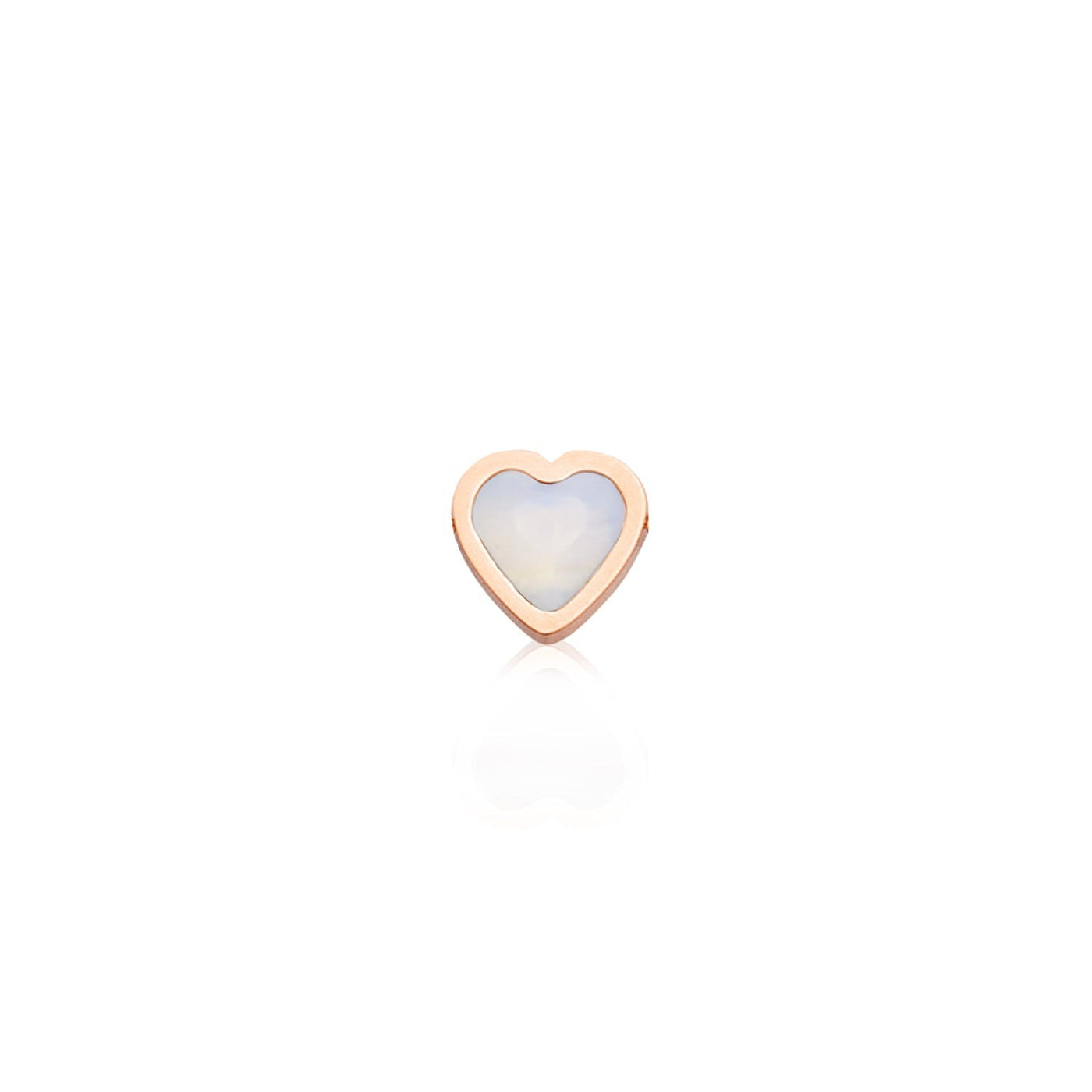Mini Heart Birthstone Stud Earrings (Rose Gold)