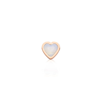 Mini Heart Birthstone Stud Earrings (Rose Gold)