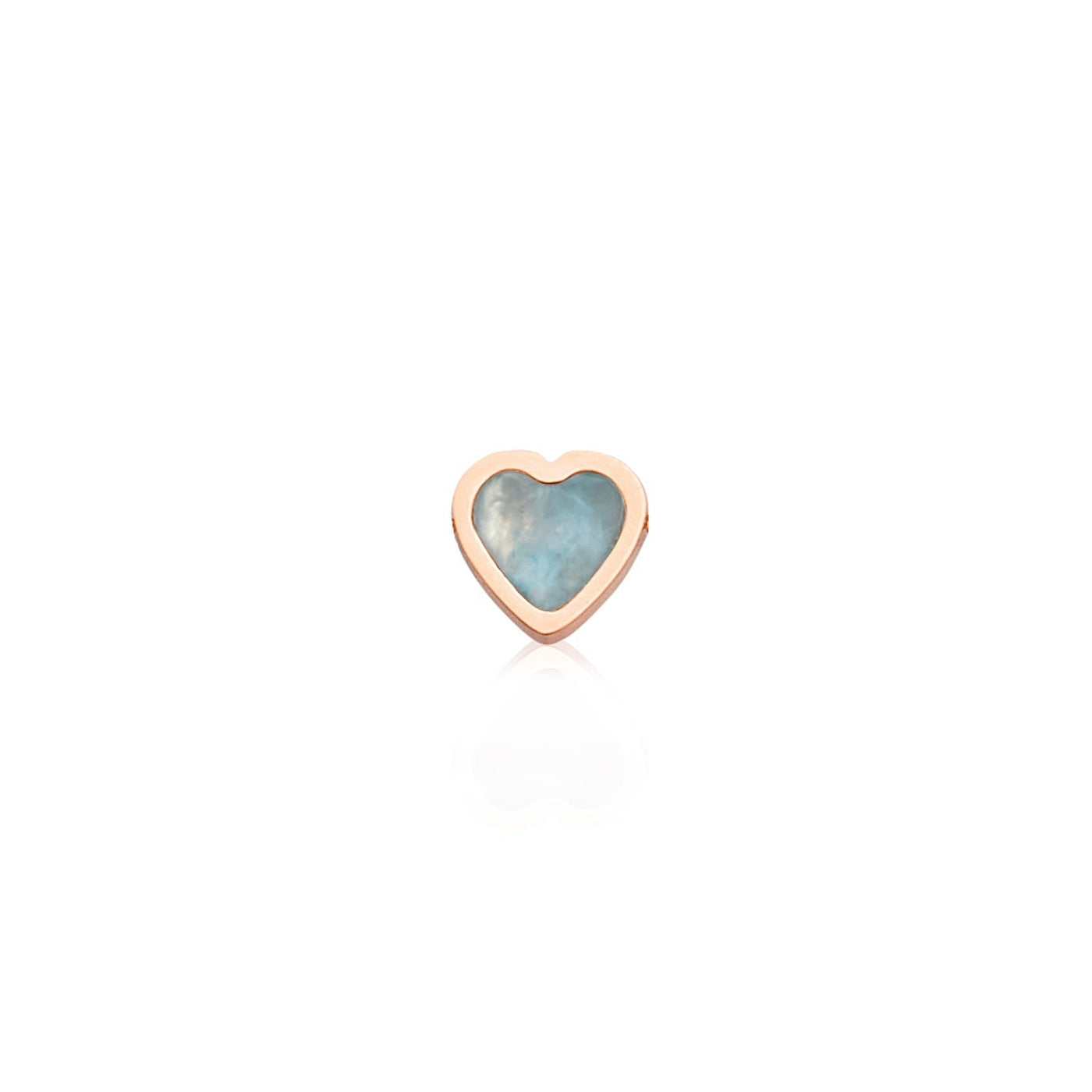 Mini Heart Birthstone Stud Earrings (Rose Gold)