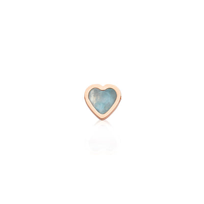 Mini Heart Birthstone Stud Earrings (Rose Gold)