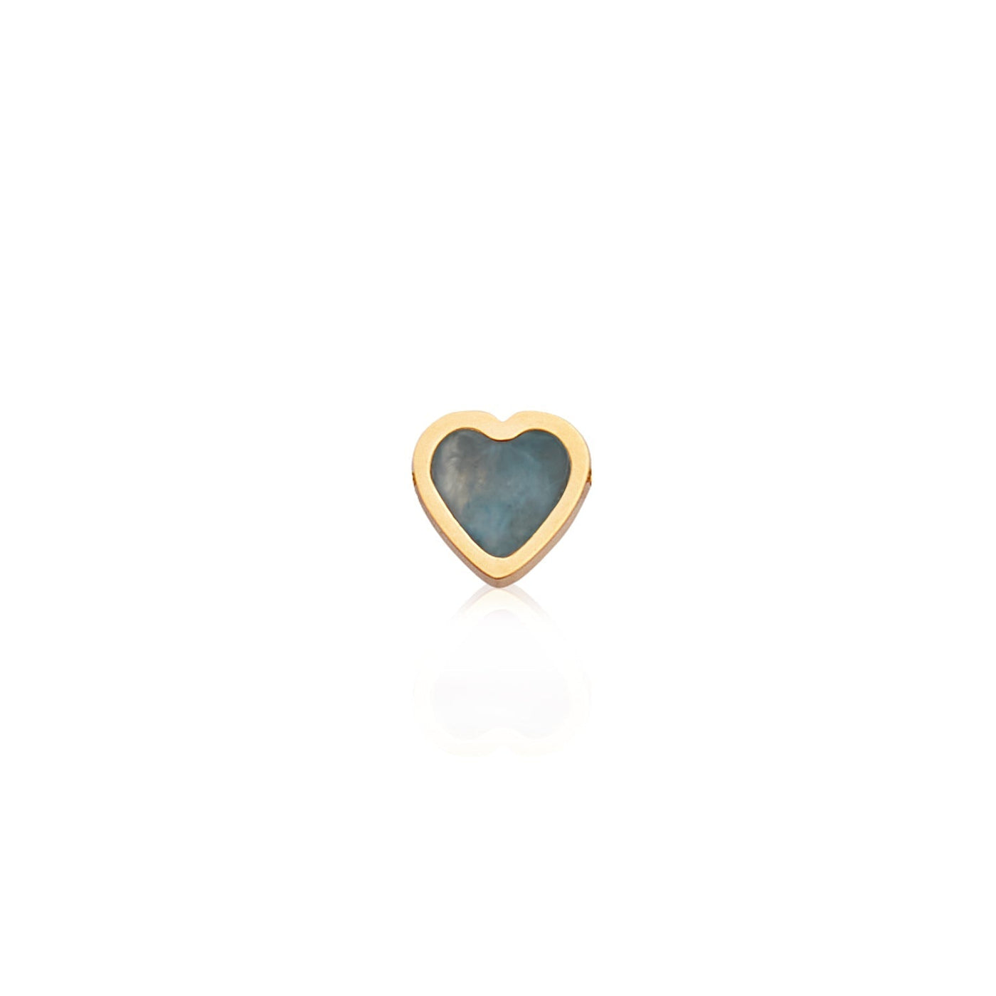 Blue Heart Stud Earrings (Gold)