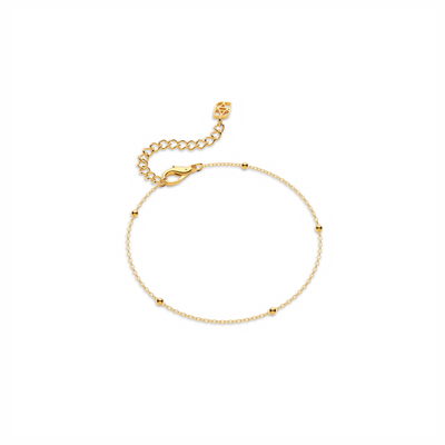 Layering Sterling Silver Fine Sphere Chain Bracelet (Gold)