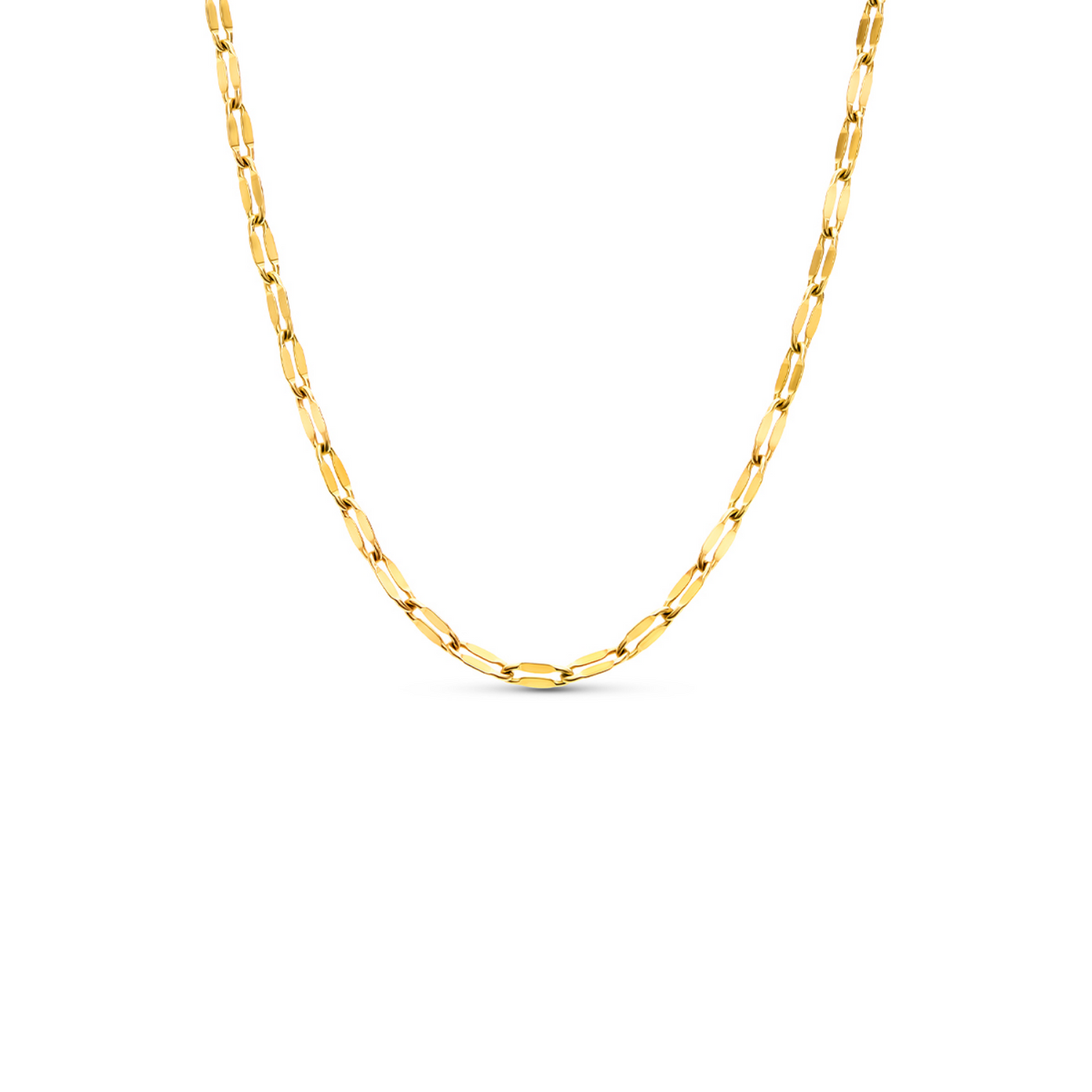 Layering Paperclip Diamond Cut Chain Necklace (Gold)