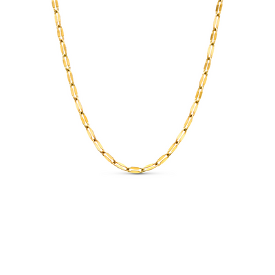 Layering Paperclip Diamond Cut Chain Necklace (Gold)