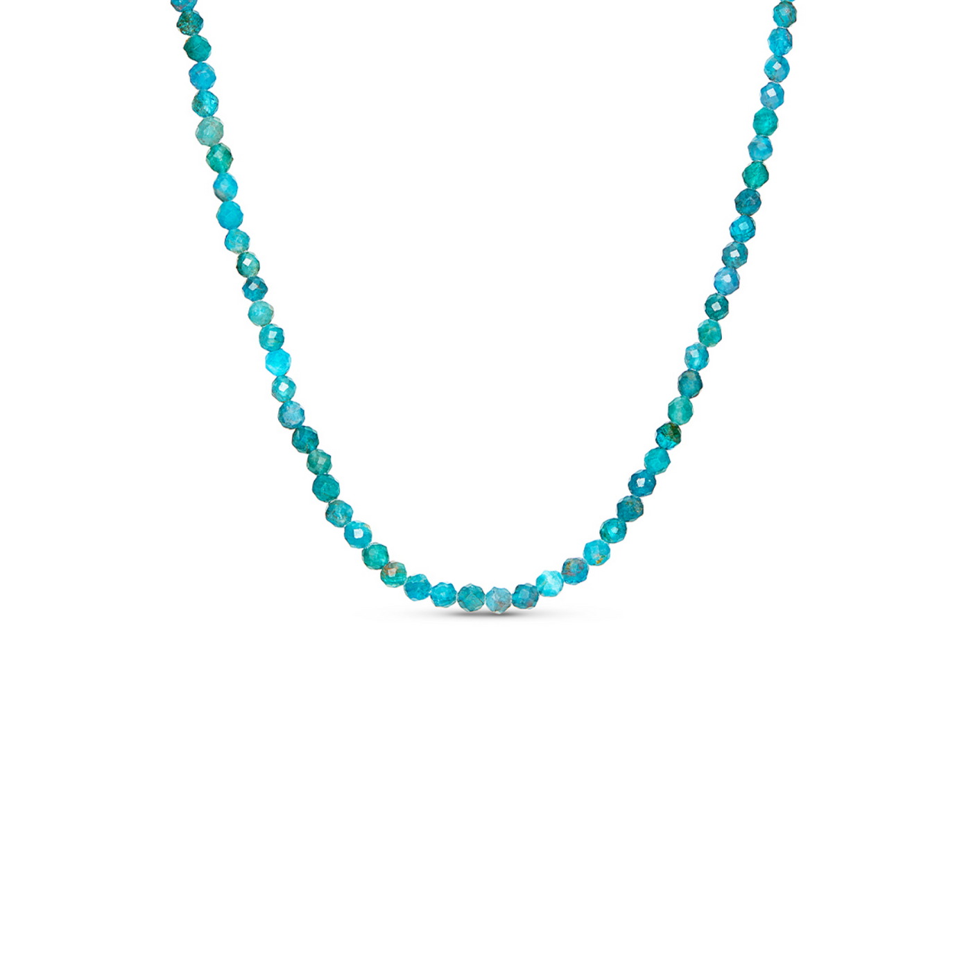 Layering Blue Apatite Beaded Necklace (Gold)