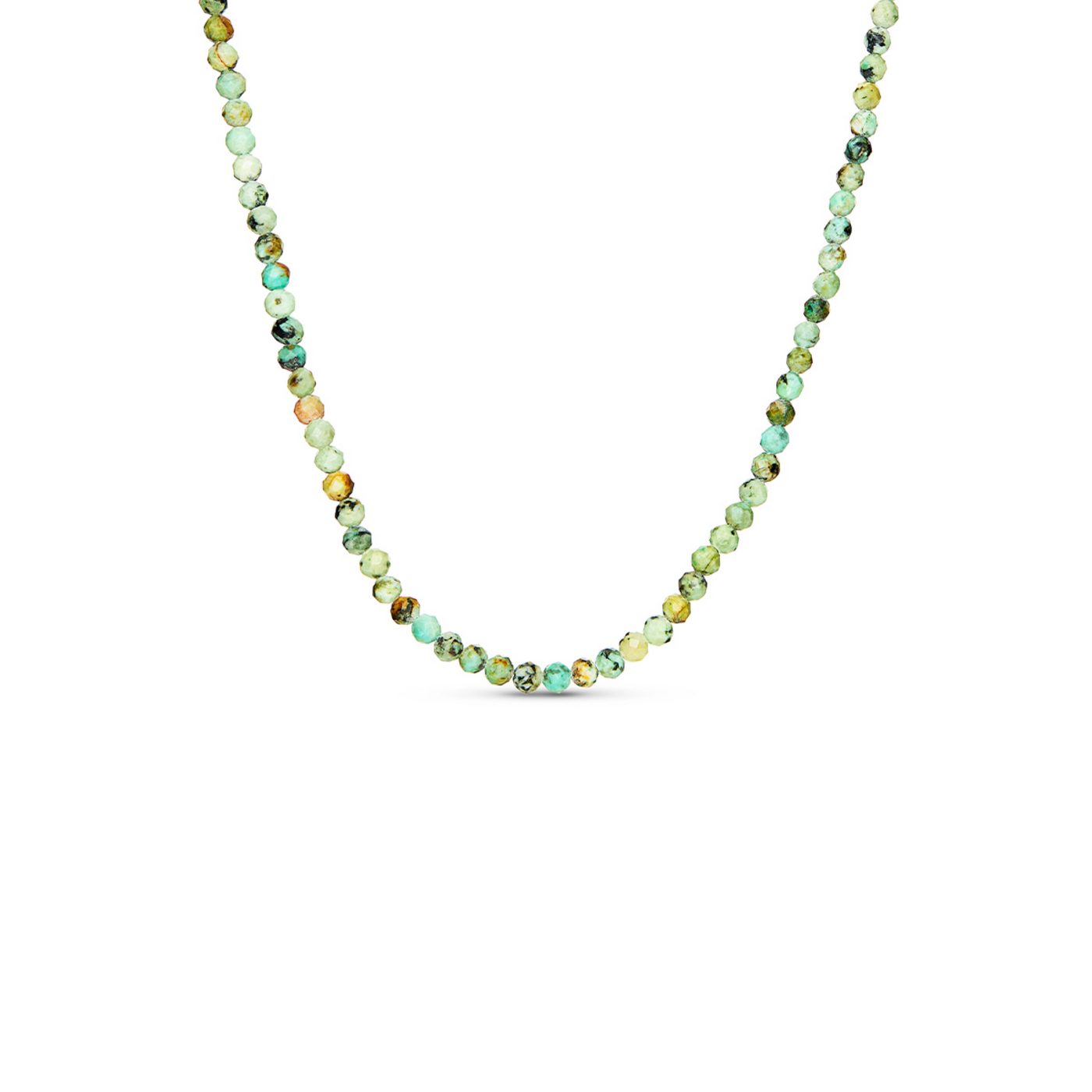 Layering Green Turquoise Beaded Necklace (Gold)