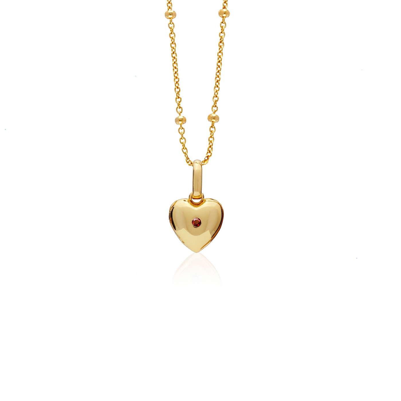Heart Photo Locket Sphere Necklace (Gold)