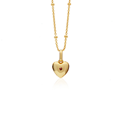 Heart Photo Locket Sphere Necklace (Gold)