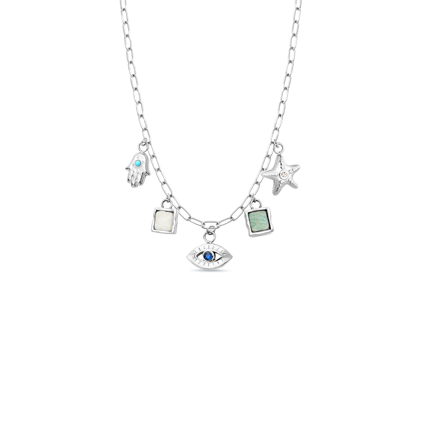 Made Mine Ocean Charm Necklace (Silver)