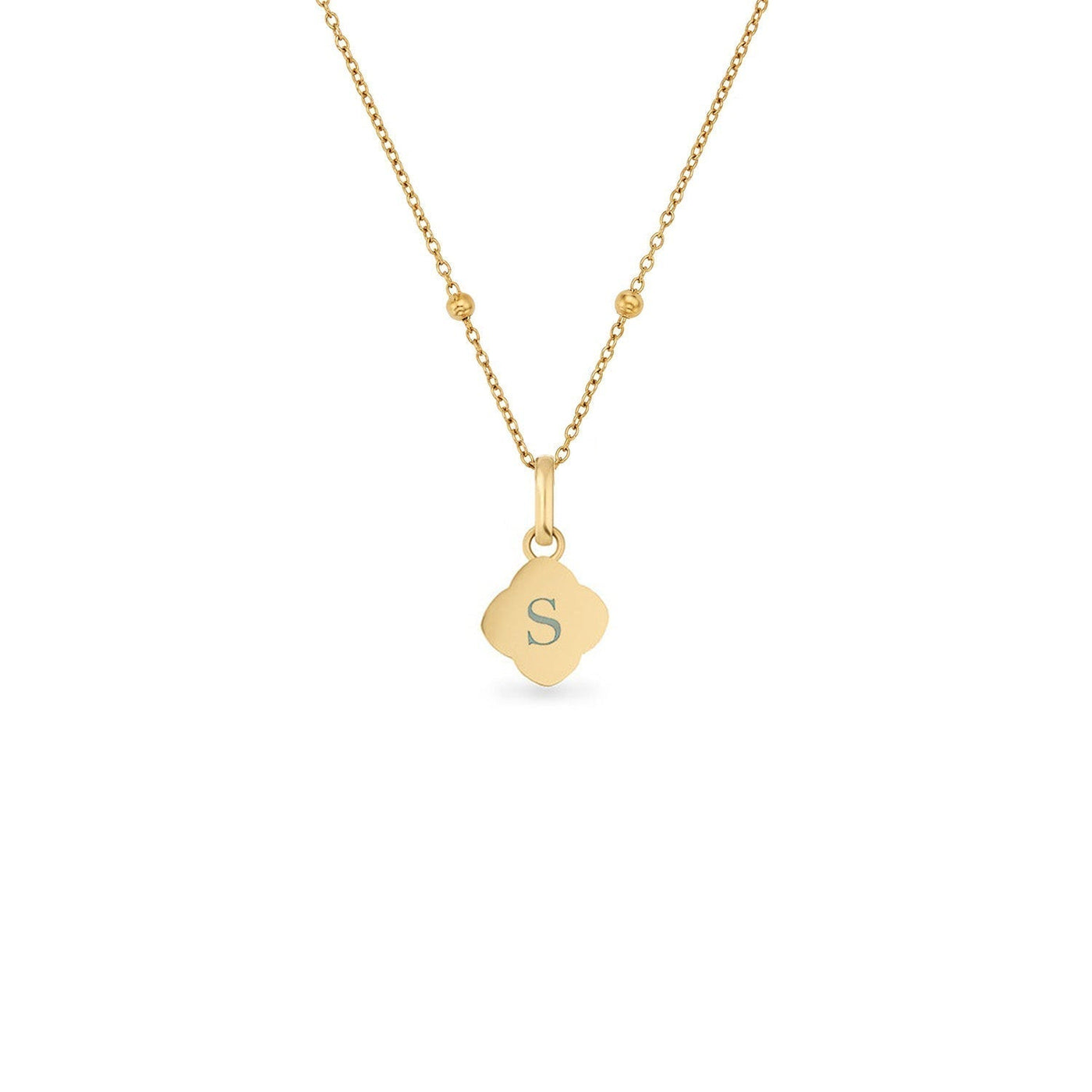 Textured Clover Necklace (Gold)