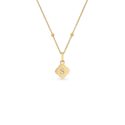 Textured Clover Necklace (Gold)