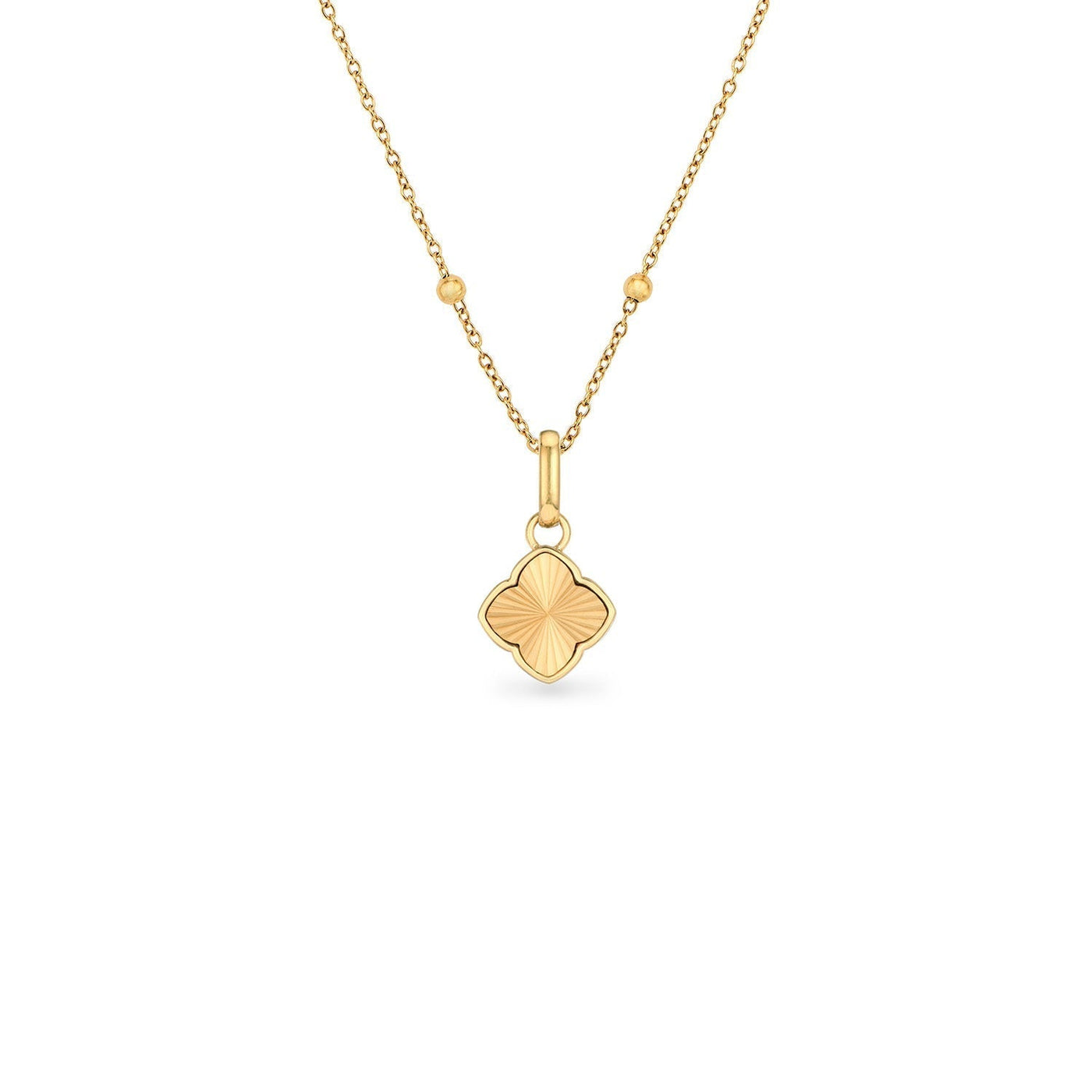Textured Clover Necklace (Gold)
