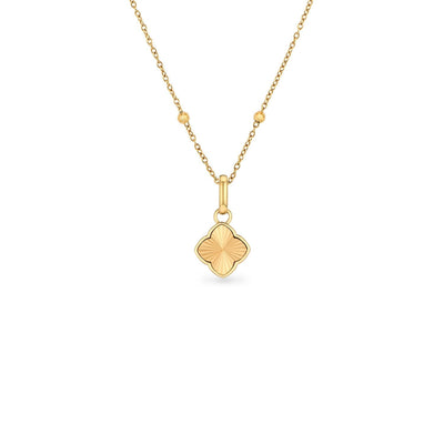 Textured Clover Necklace (Gold)