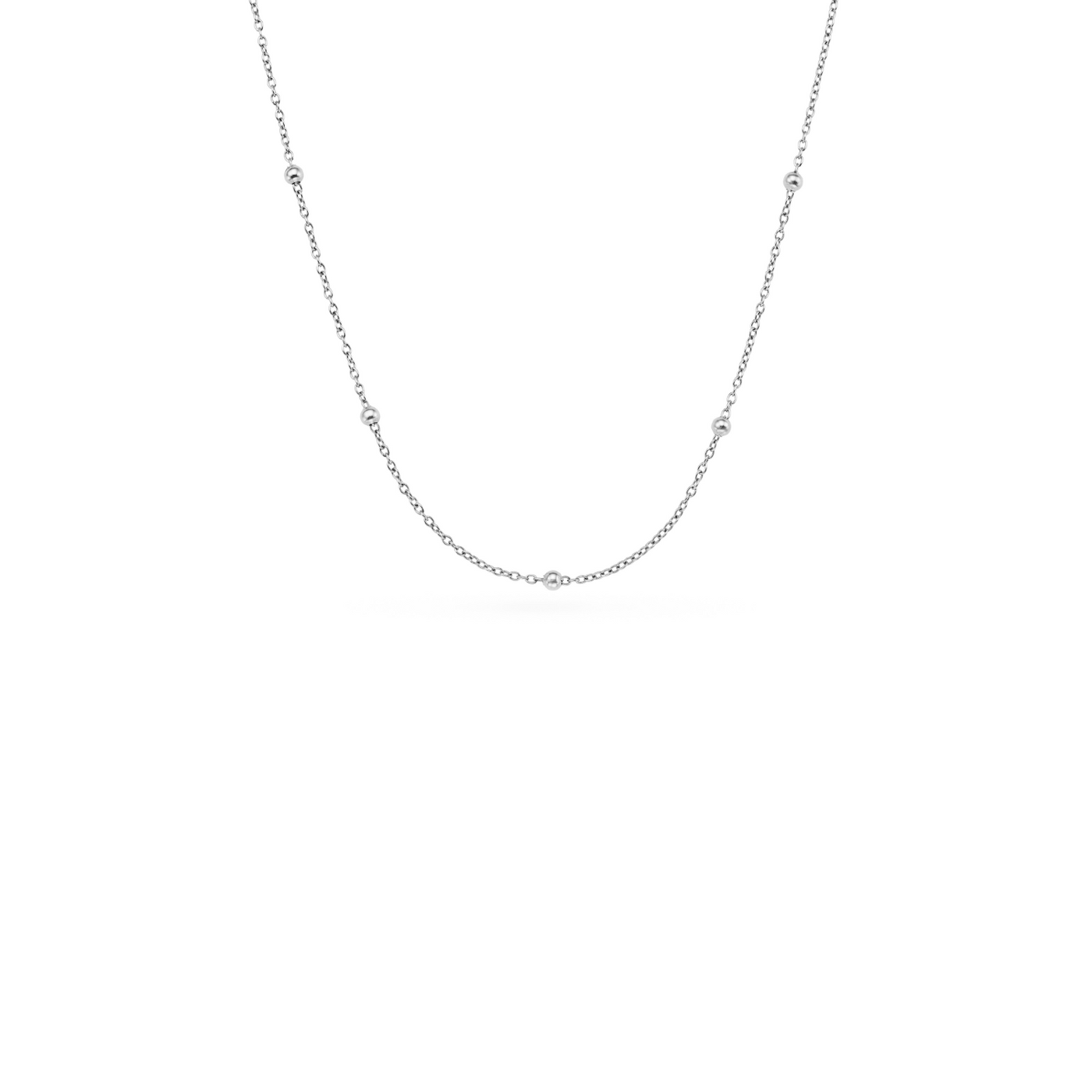Fine Sphere Chain Necklace (Silver)