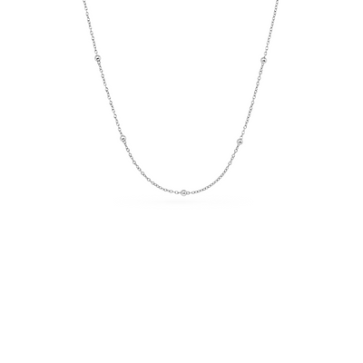 Fine Sphere Chain Necklace (Silver)