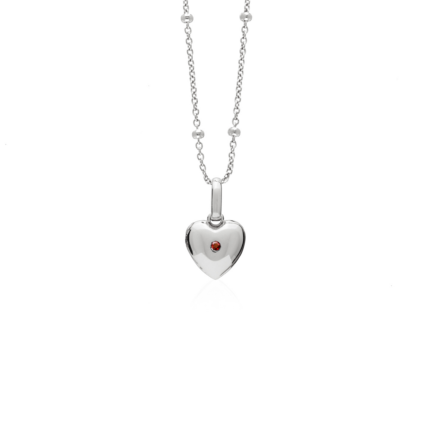 Heart Photo Locket Sphere Necklace (Silver)