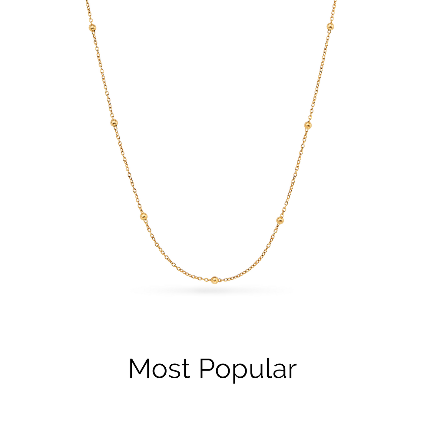 Fine Sphere Chain Necklace (Gold)