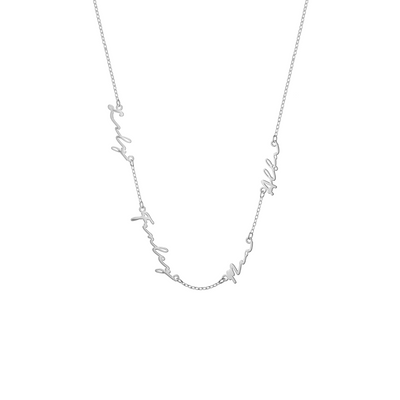 Multi Signature Name Necklace (Silver)