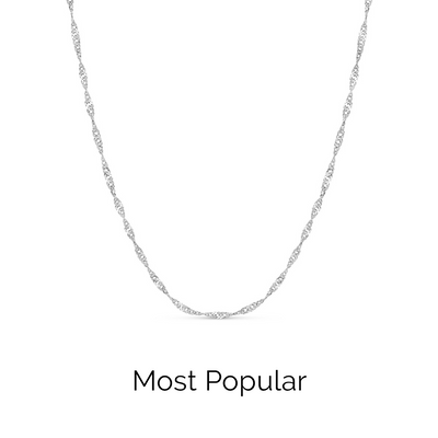 Twisted Chain Necklace (Silver)