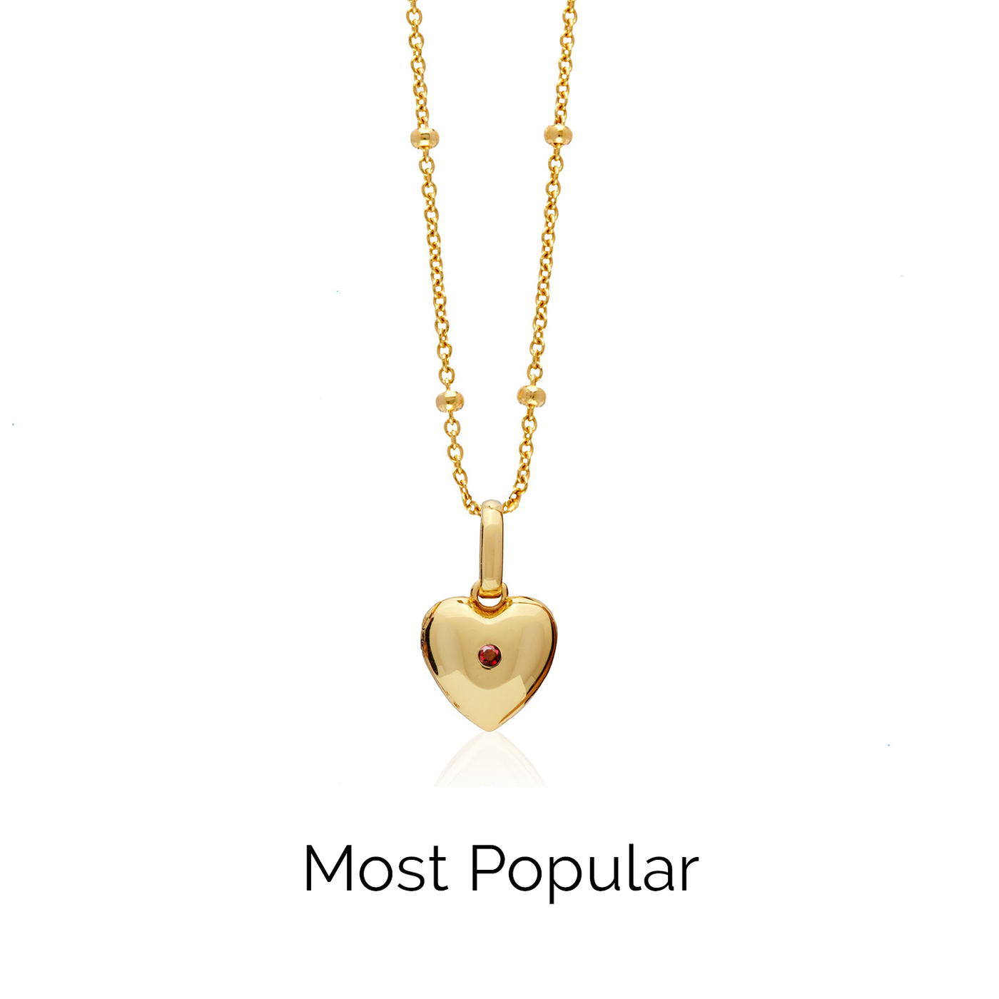 Heart Photo Locket Sphere Necklace (Gold)