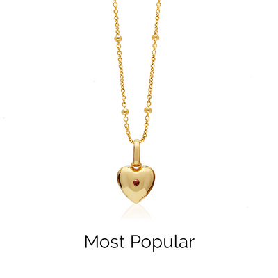 Heart Photo Locket Sphere Necklace (Gold)