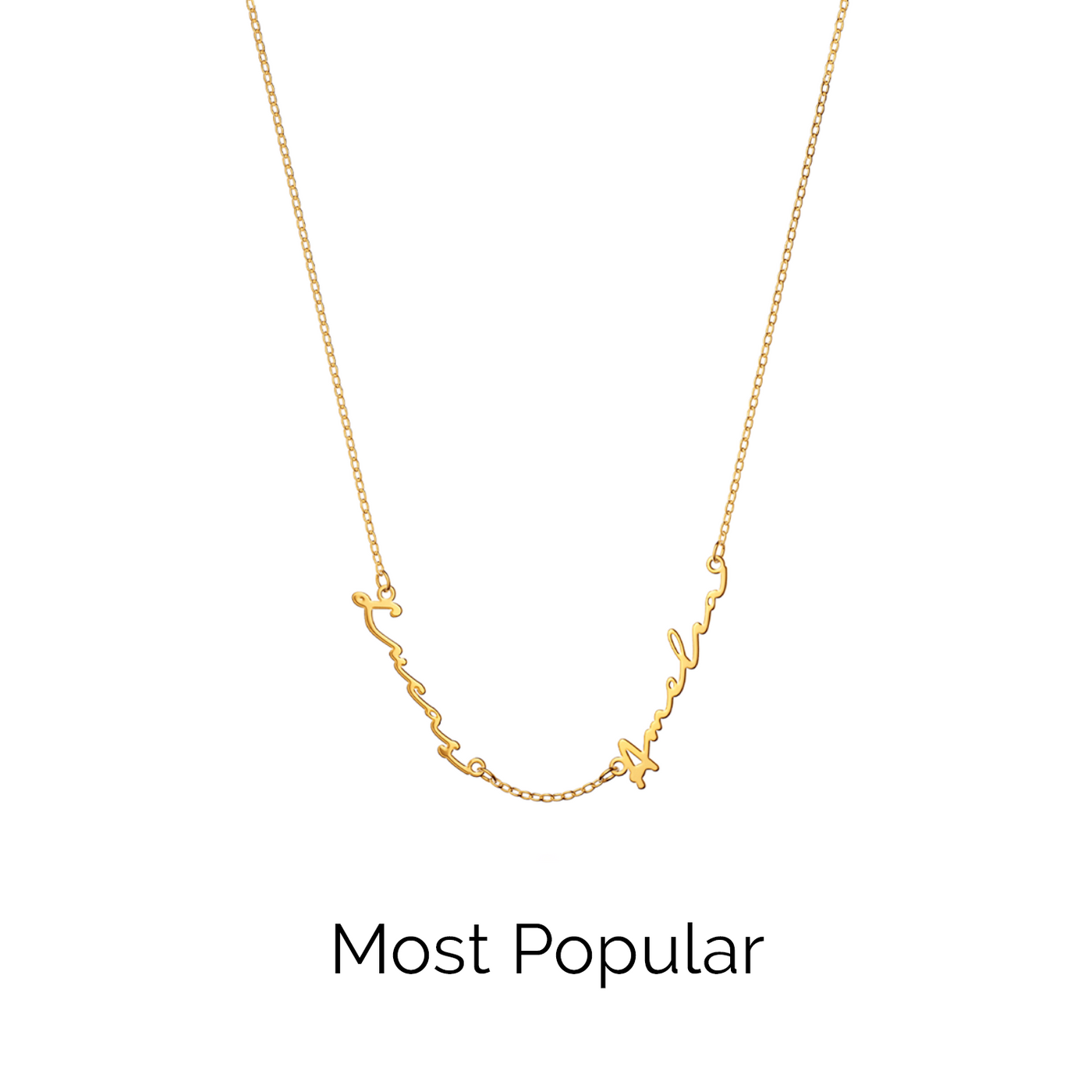 Multi Signature Name Necklace (Gold)
