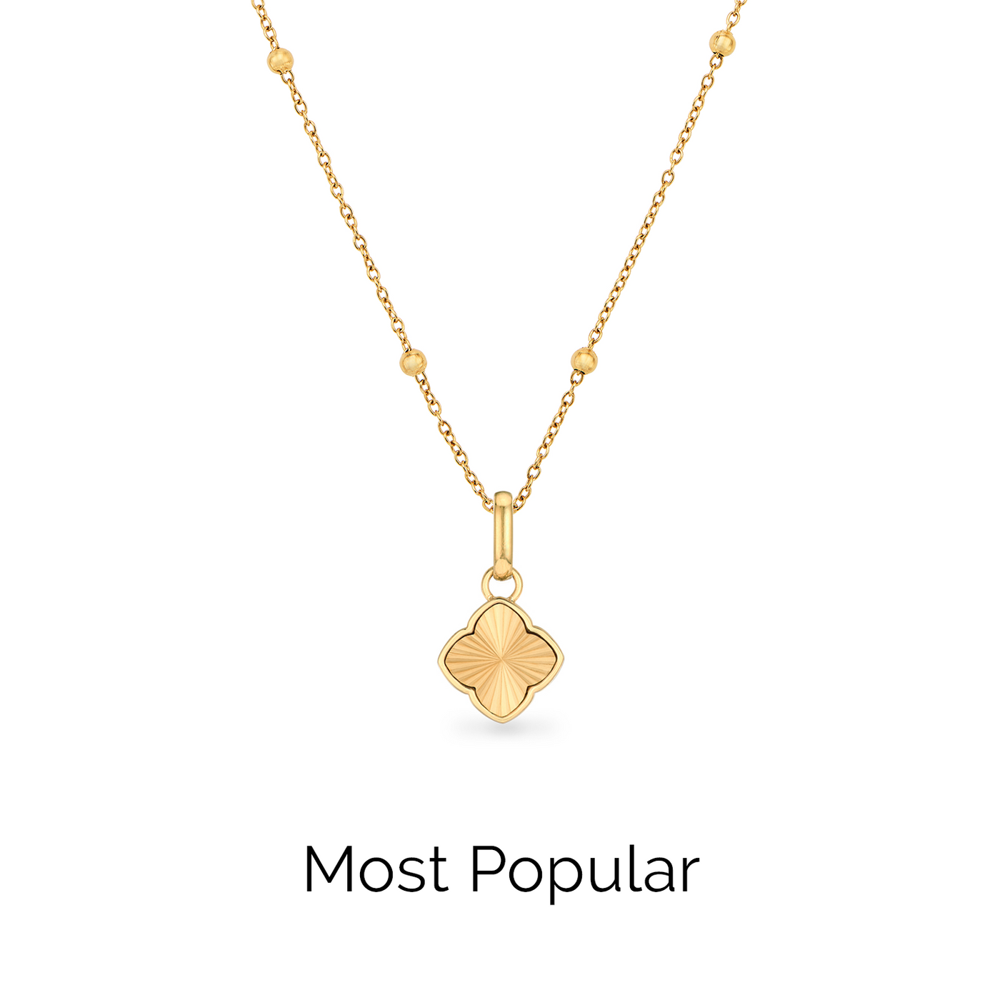 Textured Clover Necklace (Gold)