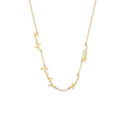 Multi Signature Name Necklace (Gold)
