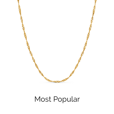 Layering Twisted Chain Necklace (Gold)
