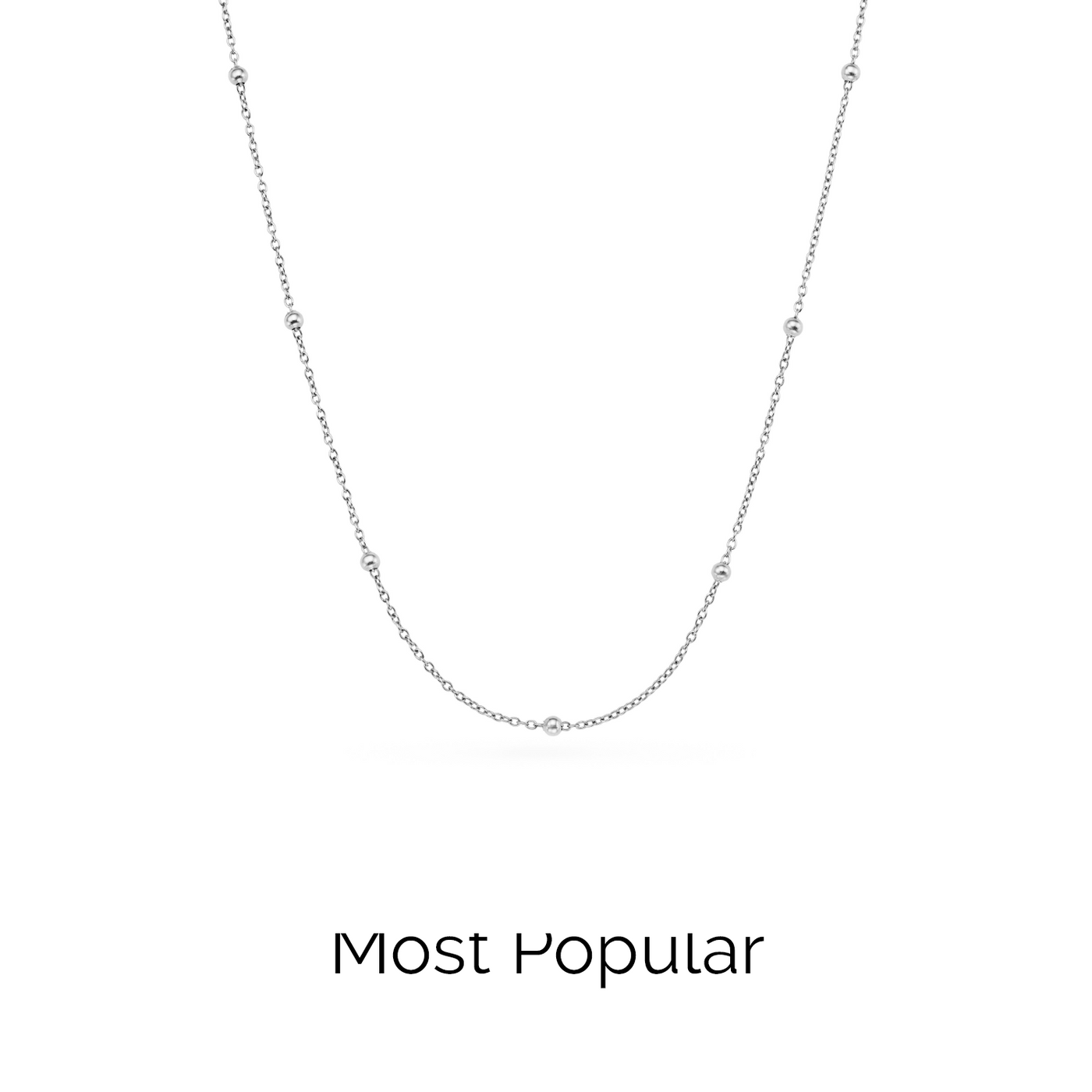 Fine Sphere Chain Necklace (Silver)