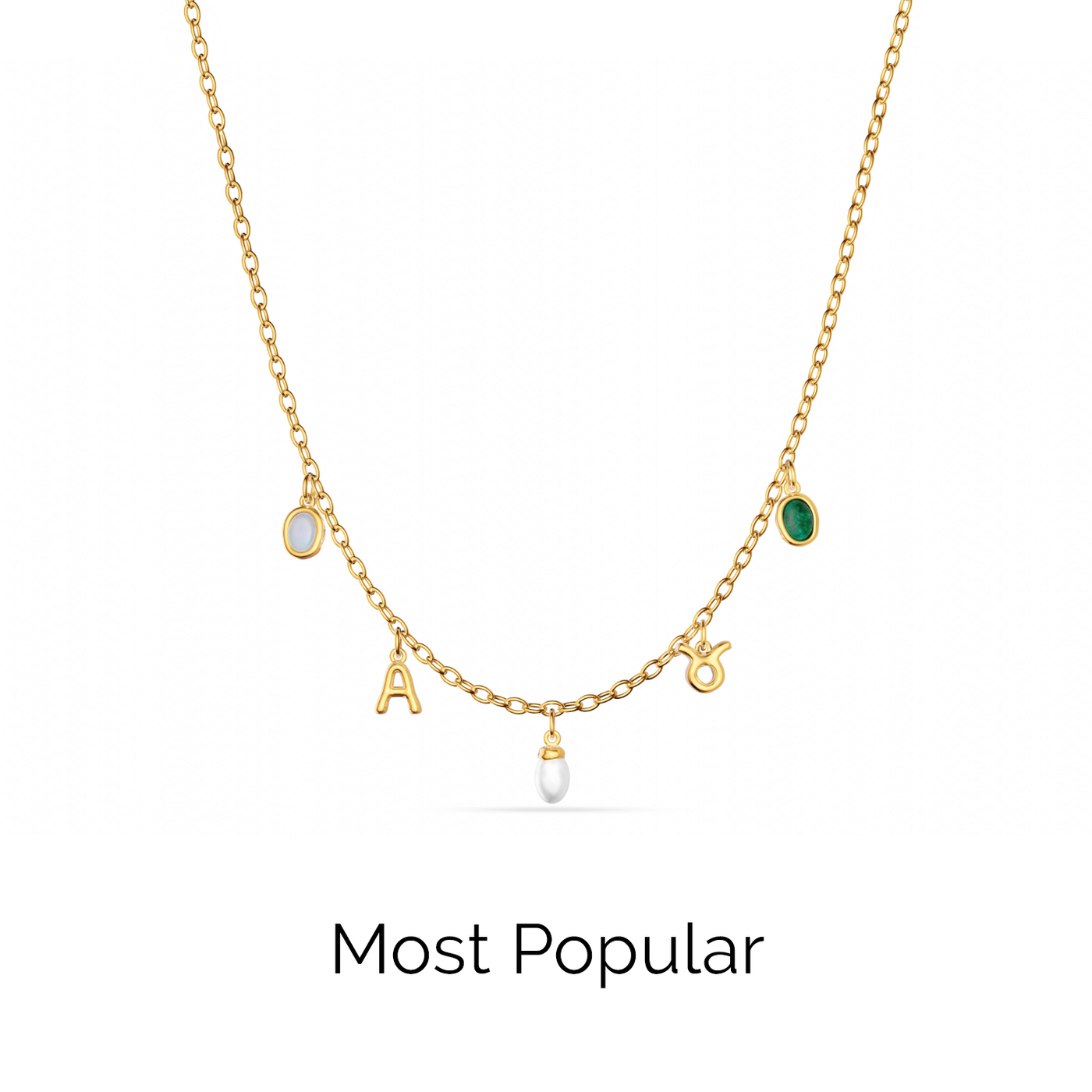 Made Mine Fine Charm Necklace (Gold)