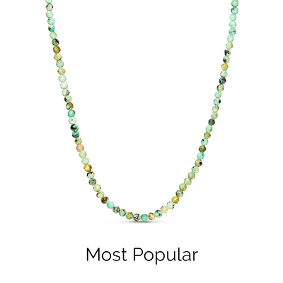 Layering Green Turquoise Beaded Necklace (Gold)