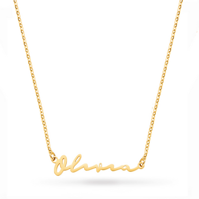 Fine Signature Name Necklace (Gold)