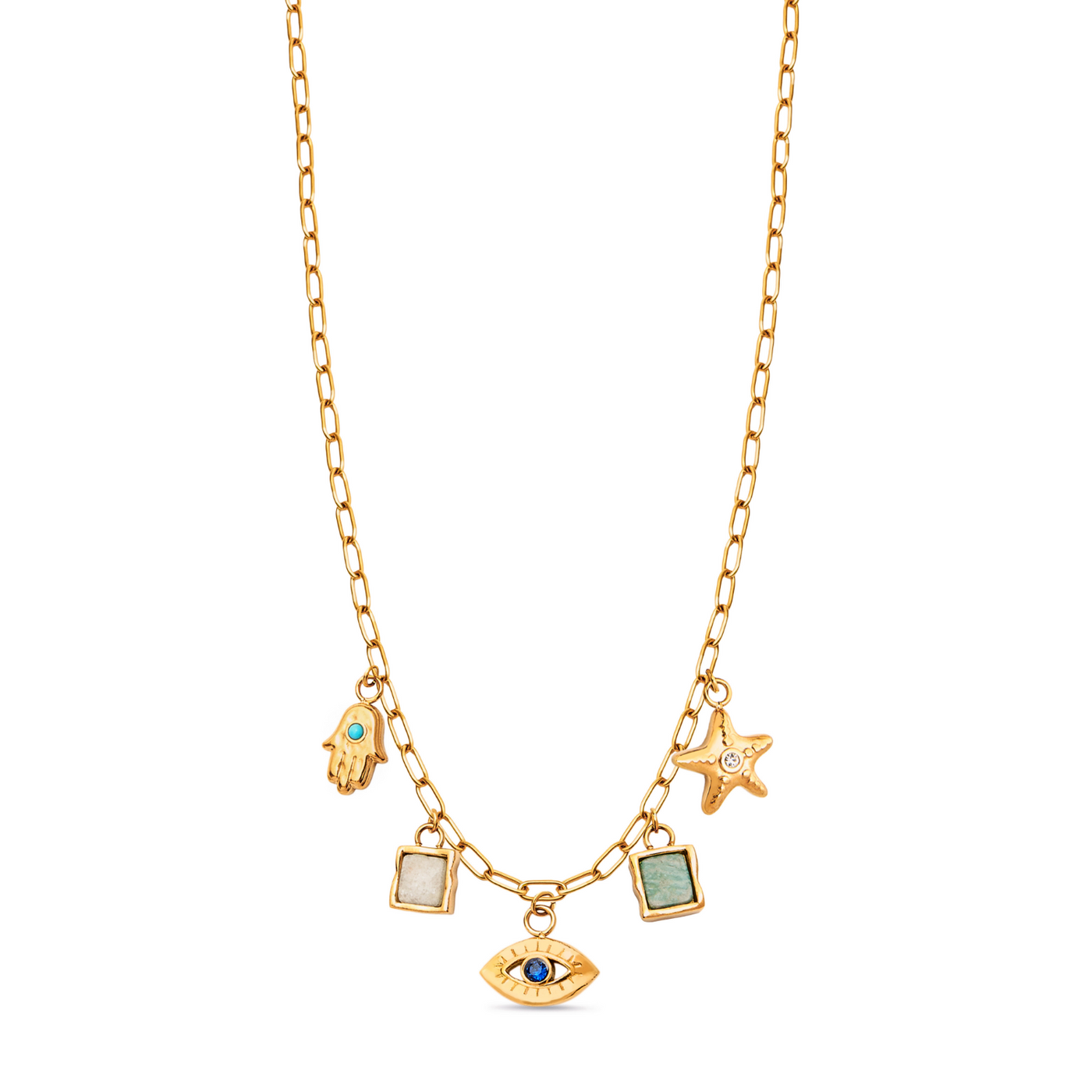 Made Mine Ocean Charm Necklace (Gold)