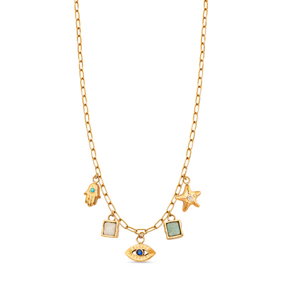 Made Mine Ocean Charm Necklace (Gold)