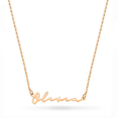 Fine Signature Name Necklace (Rose Gold)