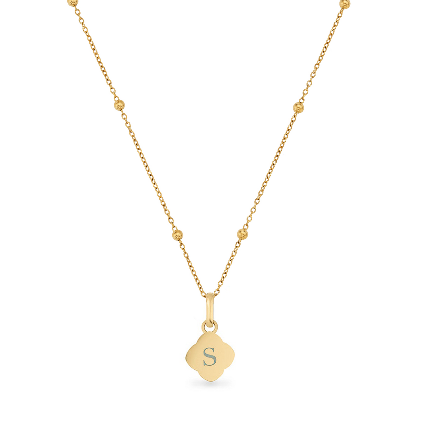 Textured Clover Necklace (Gold)