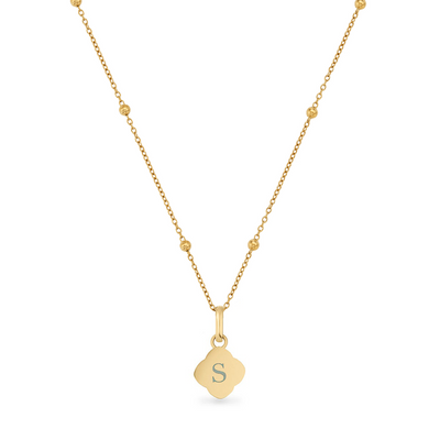 Textured Clover Necklace (Gold)
