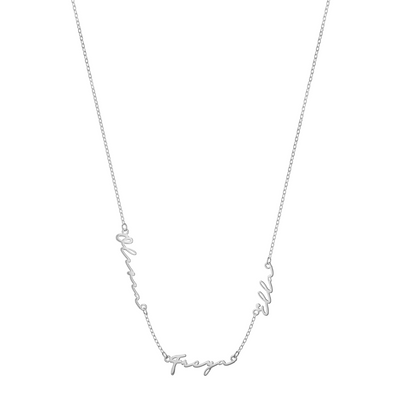 Multi Signature Name Necklace (Silver)