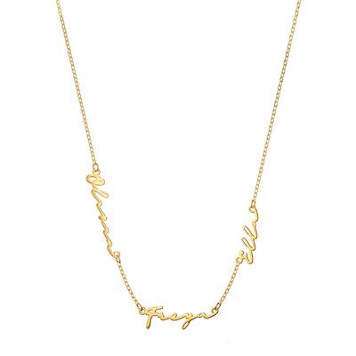 Multi Signature Name Necklace (Gold)