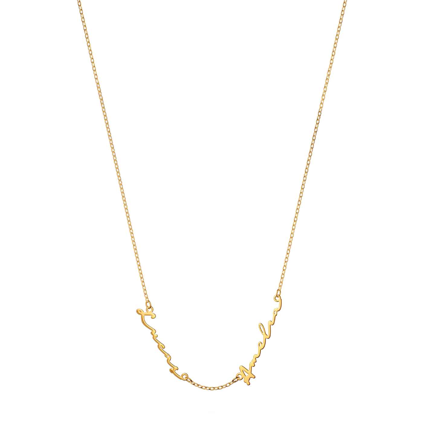 Multi Signature Name Necklace (Gold)